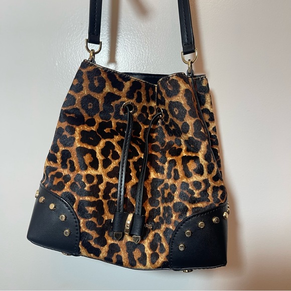 Women's Michael Kors Brown Leopard Print Mercer Gallery Bag - Picture 13 of 14